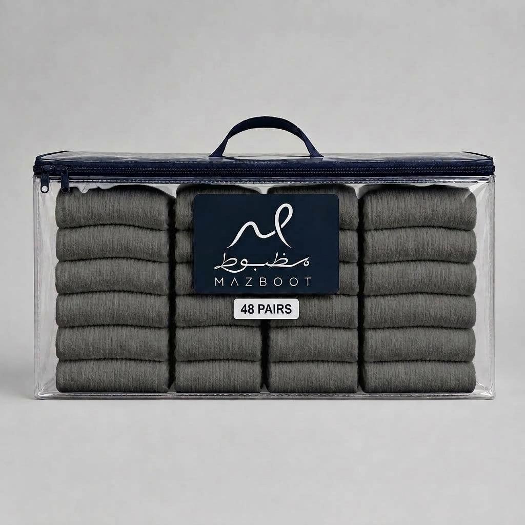 Mazboot Short Socks – Grey – 48 Pairs Pack