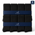 Mazboot Long Socks – Black – 8 Pairs Pack