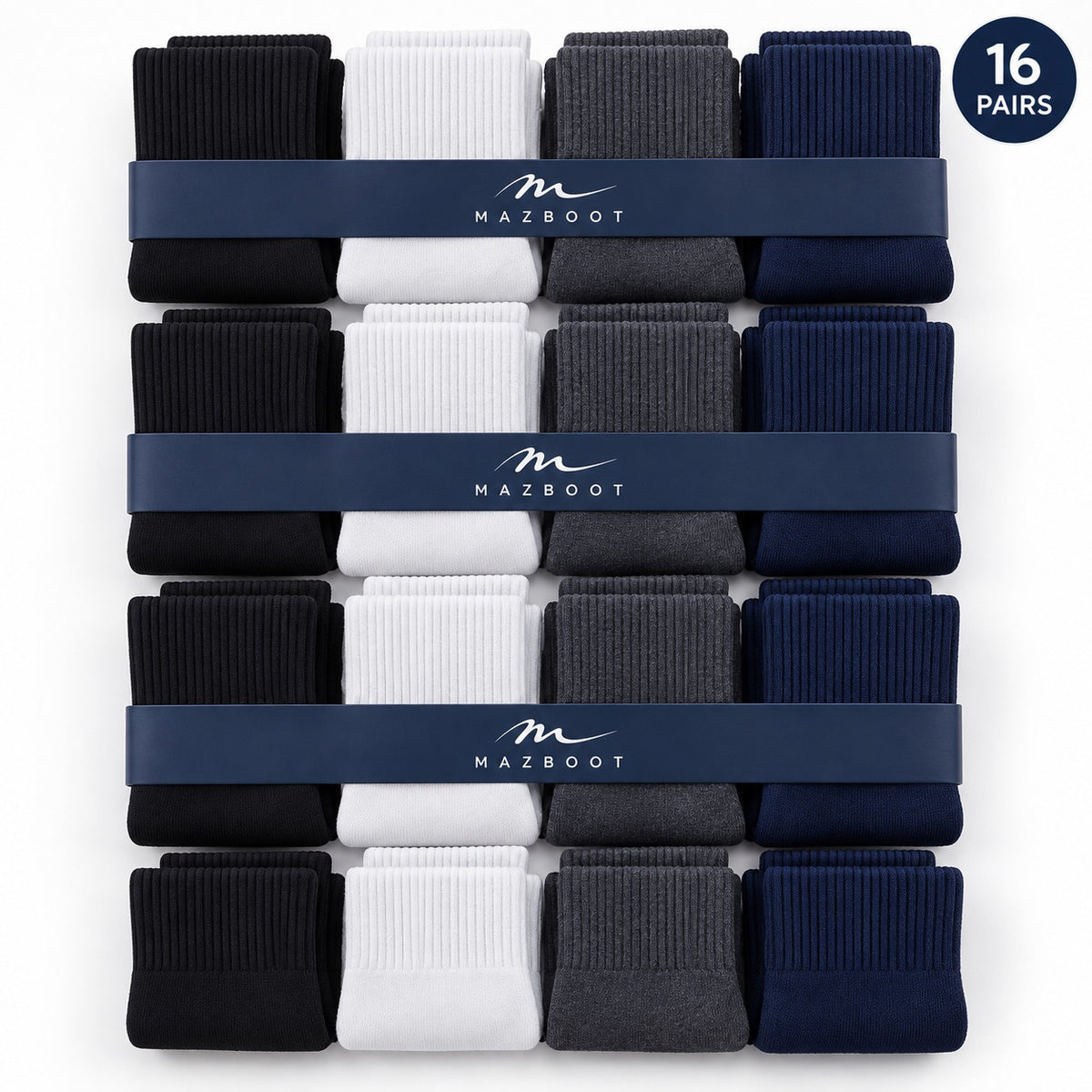 Mazboot Long Socks – Mix Bundle – 16 Pairs Pack