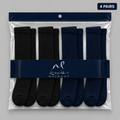 Mazboot Long Socks – Black & Blue – 4 Pairs Pack