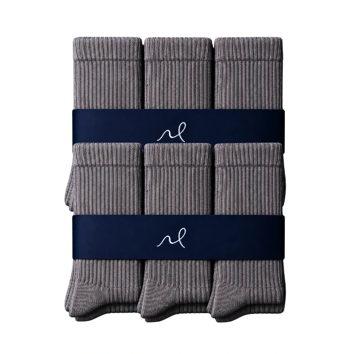 Mazboot Long Socks – Grey – 6-Pair Pack
