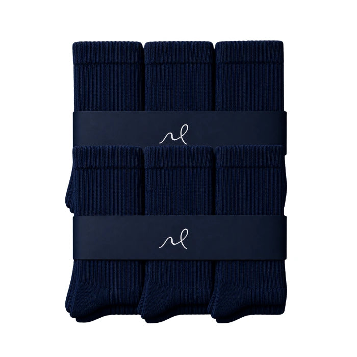 Mazboot Long Socks – Dark Blue – 6-Pair Pack