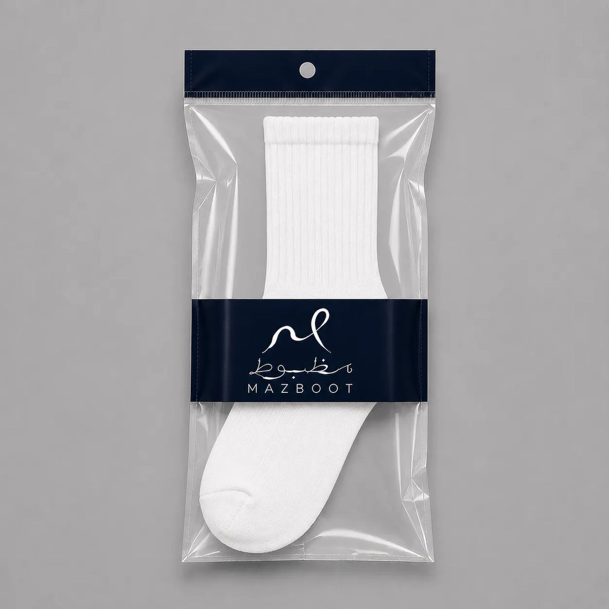 Mazboot Long Socks – White – Single Pair