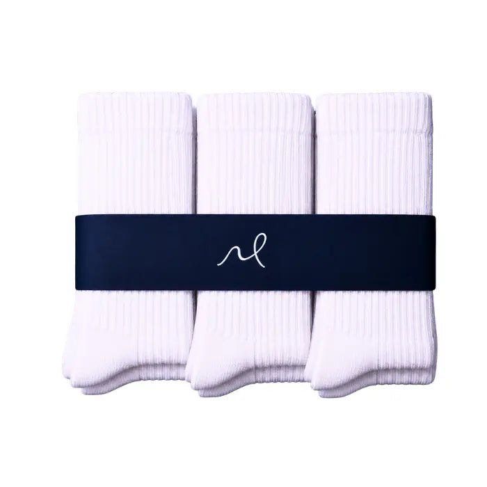 Mazboot Short Socks – White – 3-Pair Pack