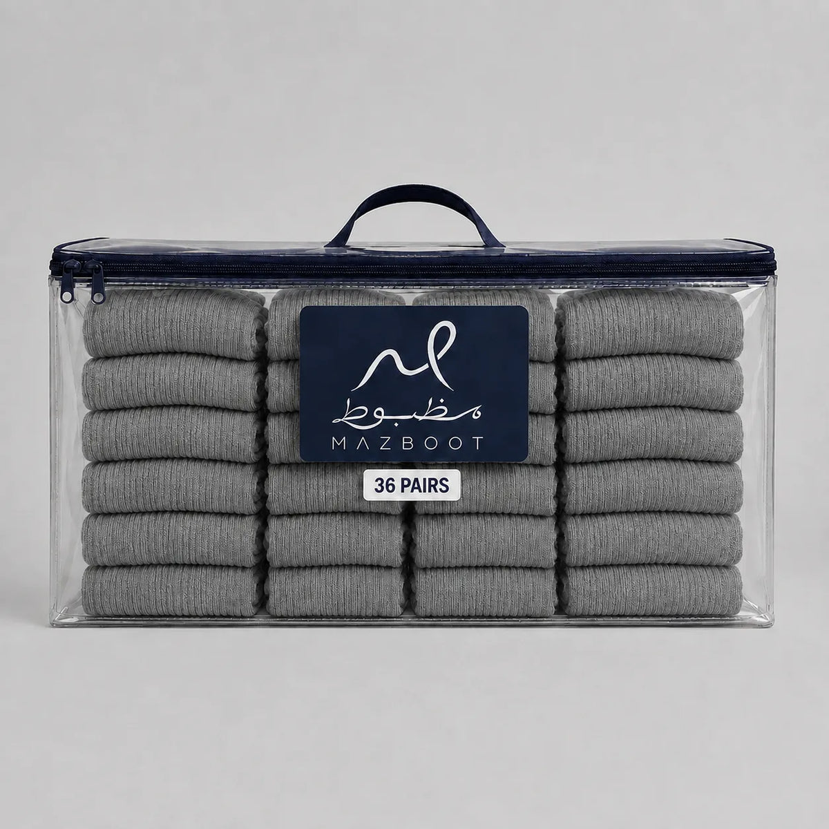 Mazboot Short Socks – Grey – 36-Pair Pack
